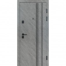 Двери входные БУЛАТ Термо Fortezza модель №563/556 срез камня/серый шифер