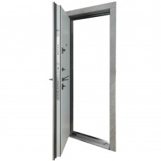 Двери входные БУЛАТ Термо Fortezza модель №563/556 срез камня/серый шифер