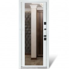 Двери входные БУЛАТ Термо Статус (квадро) мод. №269/263 Хром/Белый матовый