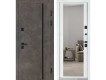 Фото Входная дверь квартирного типа Термо Ультра мод. №546/607-зеркало рокси антрацит серый/белая шагрель 1