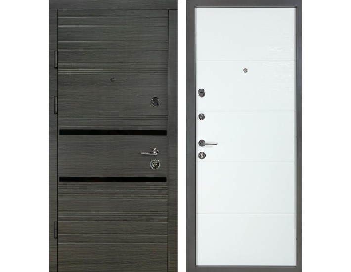 Фото Дверь входная квартирного типа К-8 мод. №514/191 венге горизонт серый/дуб пломбир 1