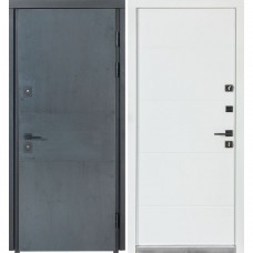 Входная дверь уличного типа Термо House мод. №703/191 темный антрацит/белый атласный