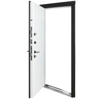 Двери входные БУЛАТ Термо House мод. №703/191 темный антрацит/белый атласный