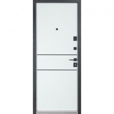 Двері вхідні БУЛАТ Ультра мод. №557/558 оксид темний/білий матовий гладкий