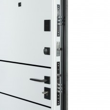 Двері вхідні БУЛАТ Ультра мод. №557/558 оксид темний/білий матовий гладкий