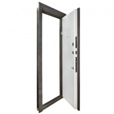 Двері вхідні БУЛАТ В-83 мод. №184 венге горизонт сіре/біле дерево