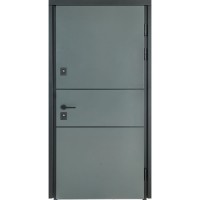 Двері вхідні БУЛАТ Cottage мод. №703/237 metalic grey/білий атласний