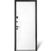 Двері вхідні БУЛАТ Cottage мод. №703/237 metalic grey/білий атласний