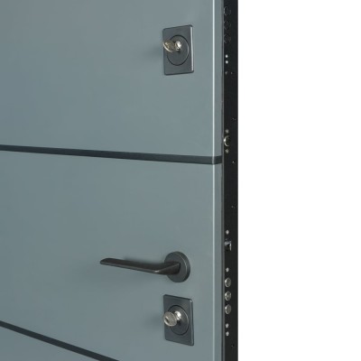 Входные двери уличного типа БУЛАТ Cottage мод. №703/237 metalic grey/белый атласный