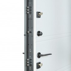 Двери входные БУЛАТ Cottage мод. №703/237 metalic grey/белый атласный