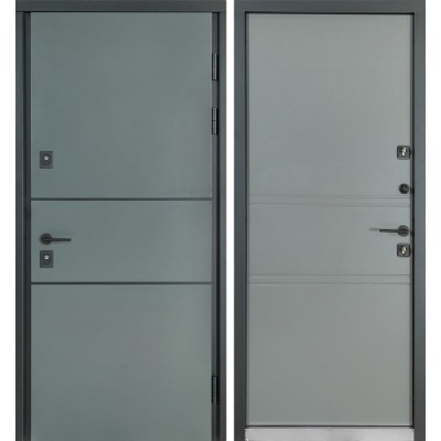 Входные двери уличного типа БУЛАТ Cottage мод. №703/237 metalic grey/титан