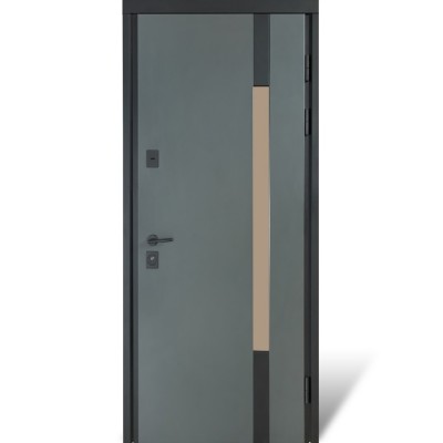 Вхідні двері вуличного типу БУЛАТ Cottage мод. №705/431 metalic grey/білий атласний