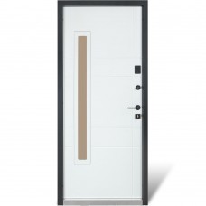 Двери входные БУЛАТ Cottage мод. №705/431 metalic grey/белый атласный