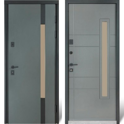 Вхідні двері вуличного типу БУЛАТ Cottage мод. №705/431 metalic grey/титан