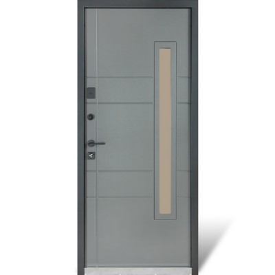 Вхідні двері вуличного типу БУЛАТ Cottage мод. №705/431 metalic grey/титан