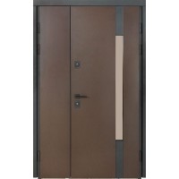 Двері вхідні БУЛАТ Термо House 1200 мод. №705/431 венге темний/білий атласний