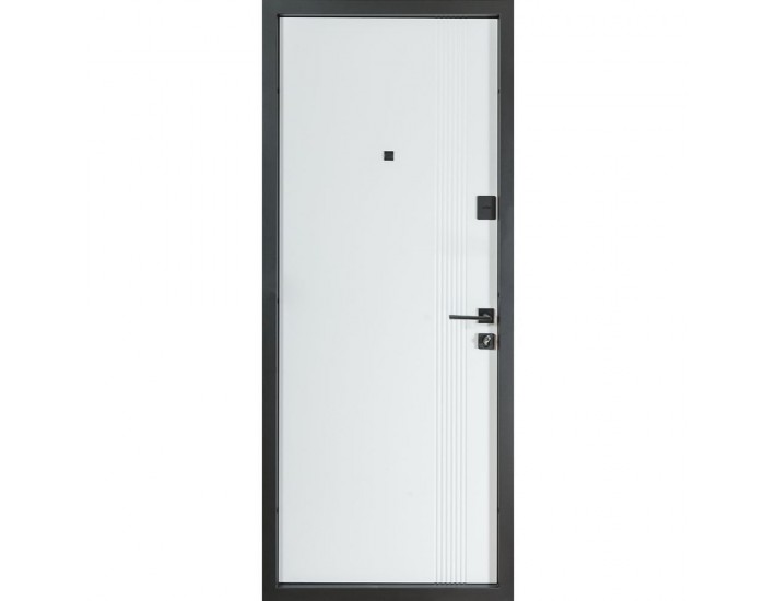 Фото Двері вхідні квартирного типу Revolut В-434 мод. №172 антрацит/білий матовий гладкий 3
