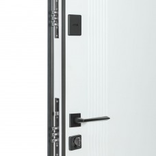 Двери входные БУЛАТ Revolut В-434 мод. №172 антрацит/белый матовый гладкий