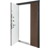 Двери входные БУЛАТ Термо House 1200 мод. №703/191 венге темный/белый атласный