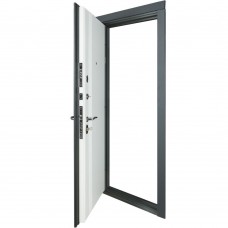 Двери входные БУЛАТ Revolut В-81 мод. №172 антрацит/белый матовый гладкий