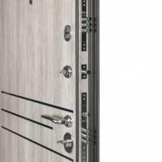 Двери входные БУЛАТ Revolut В-81 мод. №544 дуб нем карбон/дуб нем серебряный