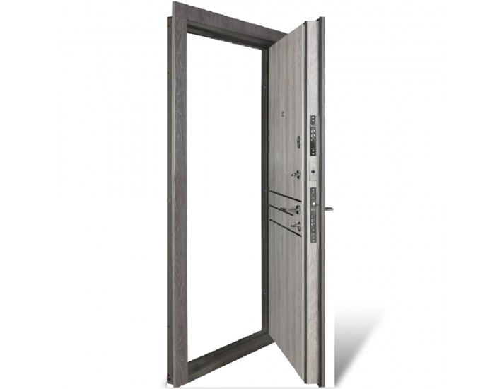 Фото Дверь входная квартирного типа К-612 мод. №544 дум немо карбон/дуб немо серебряный 4