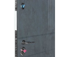 Двері вхідні БУЛАТ Revolut В-606 мод. №250 бетон антрацит/оксид білий