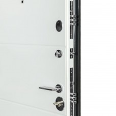 Двери входные БУЛАТ Revolut В-81 мод. №559/191 срез камня/белый матовый гладкий