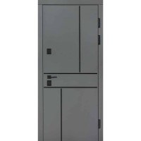 Двери входные БУЛАТ Ультра мод. №557/607 зеркало (пепельный металлик/серый шифер)