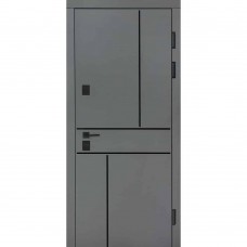 Двери входные БУЛАТ Ультра мод. №557/607 зеркало (пепельный металлик/серый шифер)
