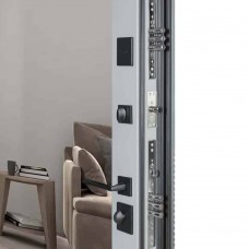 Двери входные БУЛАТ Ультра мод. №557/607 зеркало (пепельный металлик/серый шифер)