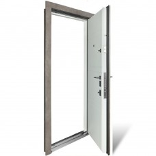 Двері вхідні БУЛАТ Термо Expert мод. №550/253 роксі антрацит сірий/білий супермат