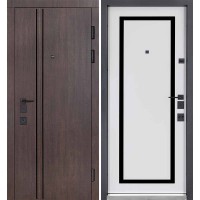 Двери входные БУЛАТ Expert мод. №570/568 дуб дорато темный/олово супермат