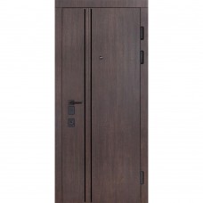 Двері вхідні БУЛАТ Expert мод. №570/568 дуб дорато темний/олово супермат