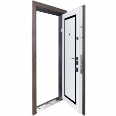 Двері вхідні БУЛАТ Expert мод. №570/568 дуб дорато темний/олово супермат