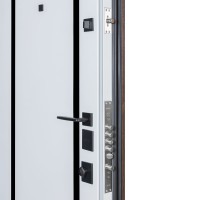 Двери входные БУЛАТ Expert мод. №570/568 дуб дорато темный/олово супермат