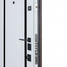 Двері вхідні БУЛАТ Expert мод. №570/568 дуб дорато темний/олово супермат