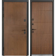 Входная дверь уличного типа Термо House мод. №703/191 дуб бронза/орех натуральный