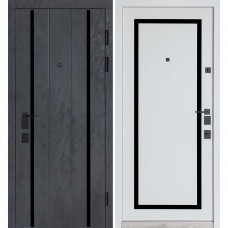 Двері вхідні БУЛАТ Термо Олімп мод. №575/568 оксид чорний/білий матовий