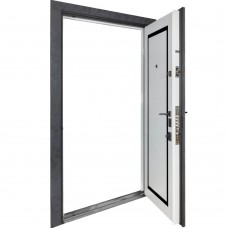 Двері вхідні БУЛАТ Термо Олімп мод. №575/568 оксид чорний/білий матовий