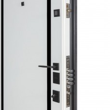 Двері вхідні БУЛАТ Термо Олімп мод. №575/568 оксид чорний/білий матовий