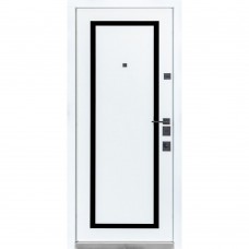 Двері вхідні БУЛАТ Термо Олімп мод. №575/568 оксид чорний/білий матовий