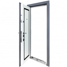 Двері вхідні БУЛАТ Термо Олімп мод. №575/568 оксид чорний/білий матовий