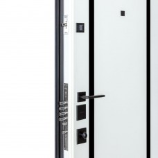 Двері вхідні БУЛАТ Термо Олімп мод. №575/568 оксид чорний/білий матовий