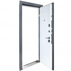 Двери входные БУЛАТ Термо Ультра мод. №567/гладкая хром/белый матовый