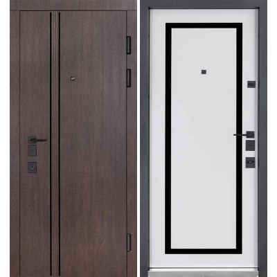 Входные двери БУЛАТ Expert модель 570/568 Дуб дорадо темный/Олово супермат