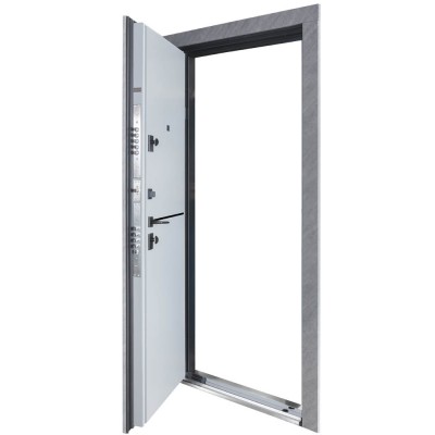 Вхідні двері БУЛАТ Fortezza модель 563/556 Зріз каменю/Сірий шифер