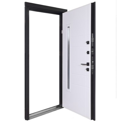 Входные двери БУЛАТ Котедж модель 705/431 Metalic anthracite/Белый атласный