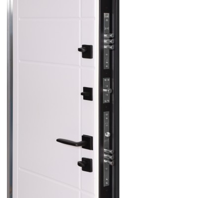 Входные двери БУЛАТ Котедж модель 705/431 Metalic anthracite/Белый атласный