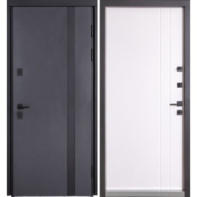 Входные двери БУЛАТ Котедж модель 710/265 Metalic anthracite/Белый атласный